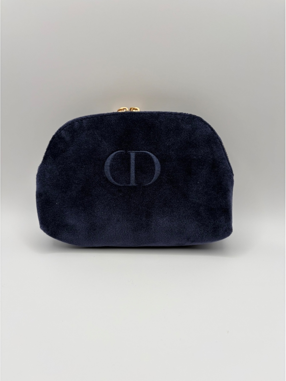 Dior Cosmetic Makeup Bag Navy Velvet Pouch Bag